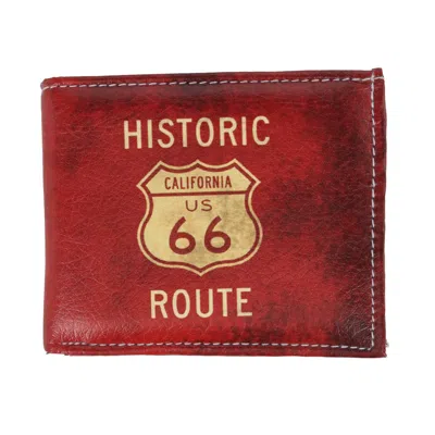 Ctm Men's Route 66 Bifold Wallet In Red