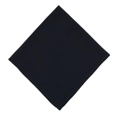 Ctm Large Black Hemstitched Handkerchief In Black