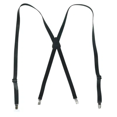 Ctm Coated Leather Clip-end 3/4 Inch Suspenders In Black