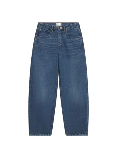 Frame Low Slung Barrel Jeans In Blue