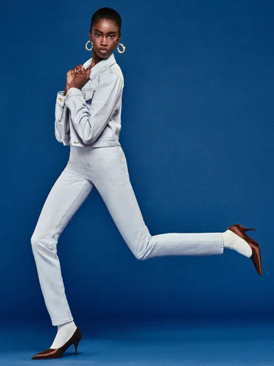 Frame X Carolina Herrera Tapered Jeans In White