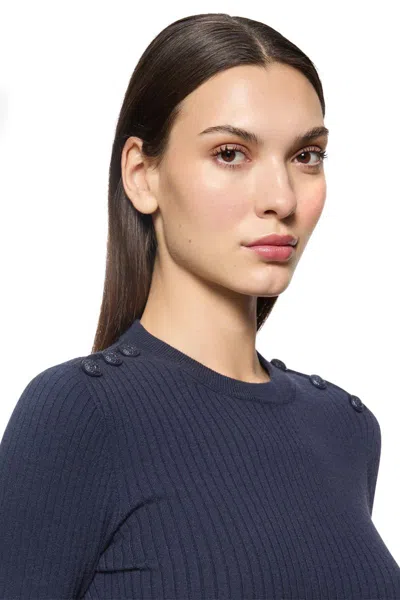 Dondup Viscose Sweater With Buttons In Blue