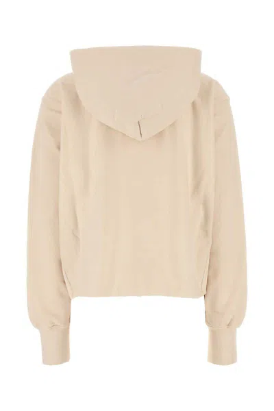 Maison Margiela Beige Embroidered Logo Sweatshirt In Yellow