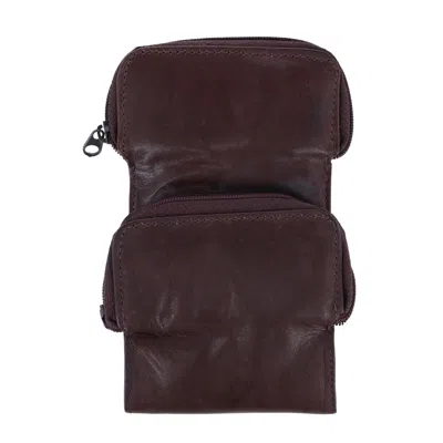 Ctm Men's Leather Pouch In Brown
