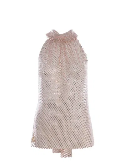 Philosophy Di Lorenzo Serafini Top Philosophy Made Of Rhinestone Mesh In Pink