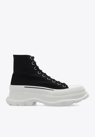 Alexander Mcqueen Tread Slick High-top Sneakers In Black