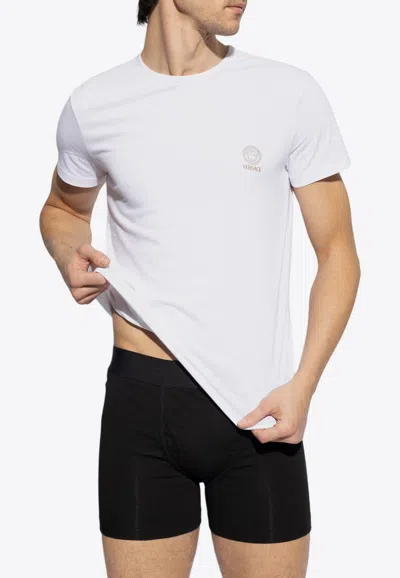 Versace La Medusa Crewneck T-shirts - Set Of 2 In White