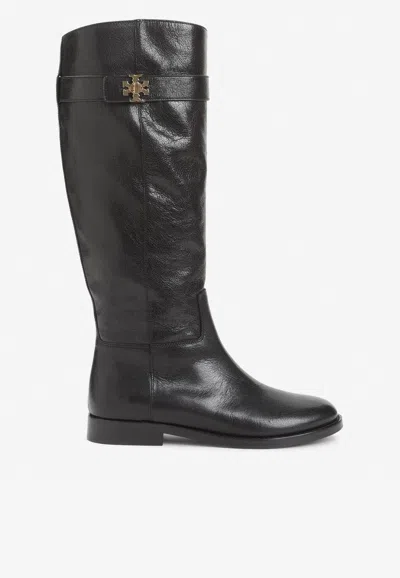 Tory Burch T Lock Knee-length Riding Boots In Black