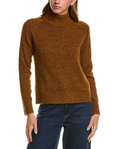 Hannah Rose Turtleneck Wool & Cashmere-blend Sweater In Brown