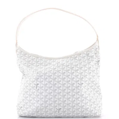 Pre-owned Goyard Boheme Hobo Coated Canvas In White