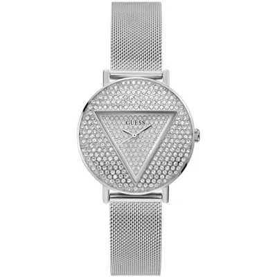 Guess Gray Stainless Steel Watch In Silver
