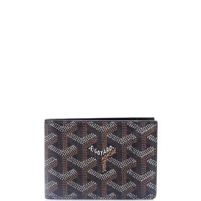Pre-owned Goyard Victoire Wallet Coated Canvas In Black