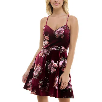 Bcx Juniors Womens Fit & Flare Floral Fit & Flare Dress In Multi