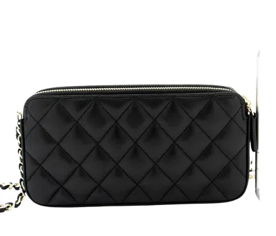 Pre-owned Chanel Wallet On Chain Black Leather Wallet  ()
