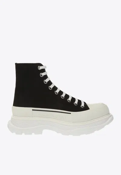 Alexander Mcqueen Tread Slick High-top Sneakers In Black