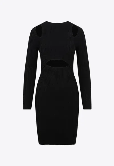 Jonathan Simkhai X Wolford Black  Contoured Ribs Dress In Black