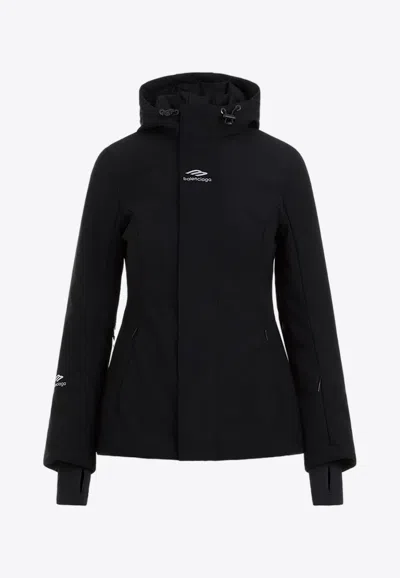 Balenciaga Women 3b Sports Icon Ski Hourglass Parka In Black
