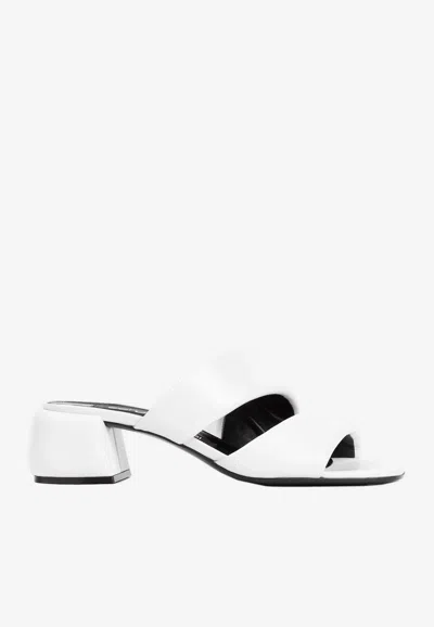 Sergio Rossi Spongy 45mm Leather Sandals In White