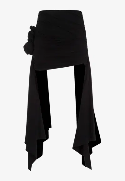 Magda Butrym Floral-applique Mini Skirt In Black