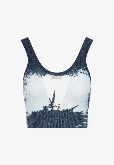 Diesel Cropped Ribbed Tank Top In Multicolor