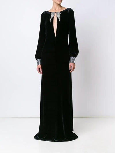 Shop Roberto Cavalli Woven Maxi Dress In Black