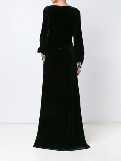 Shop Roberto Cavalli Woven Maxi Dress In Black