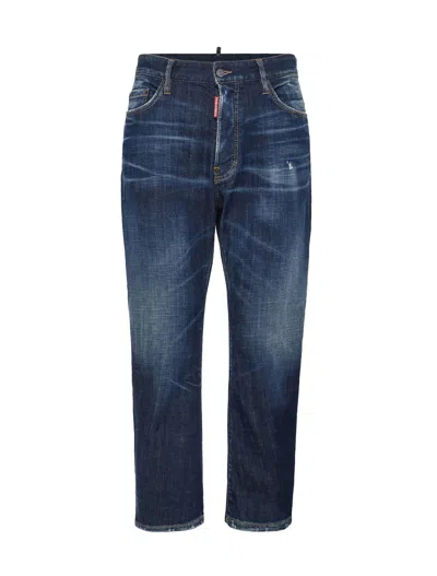 Dsquared2 Blue Cotton Blend Jeans