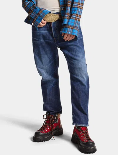 Dsquared2 Blue Cotton Blend Jeans
