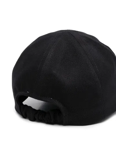 Patou Curved Peak Black Cap With Embroidered Logo