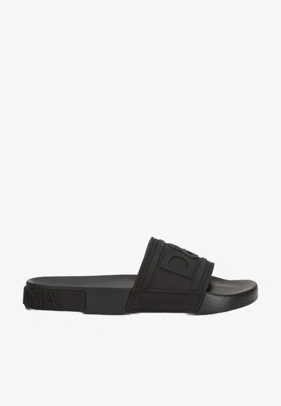 Dolce & Gabbana 20mm Saint Barth Rubber Slides In Black