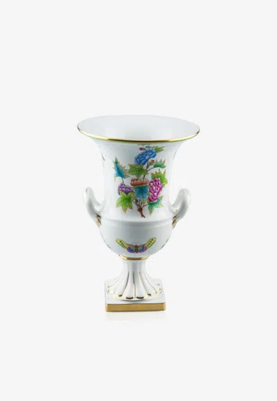 Herend Vienna Rose Porcelain Empire Vase In White