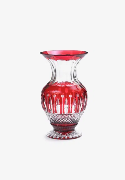 Saint Louis Tommy Crystal Vase In Red