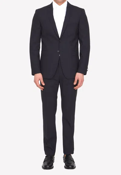 Tonello Black Wool Two-piece Suit In Black