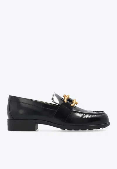 Bottega Veneta Monsieur Calfskin Bit Loafers In Black