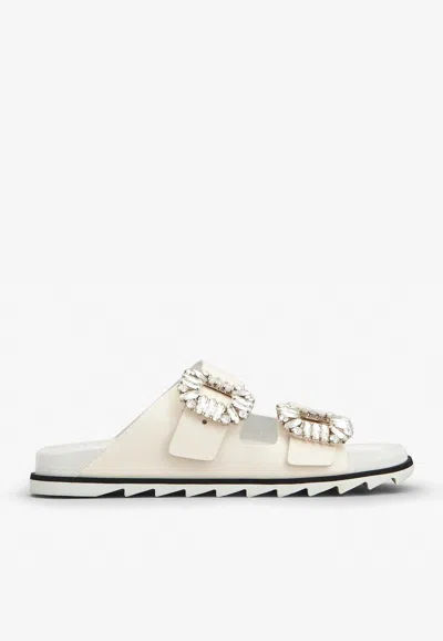 Roger Vivier Women Slidy Viv Strass Buckle In Multi