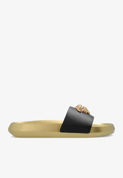 Versace La Medusa Slides In Gold