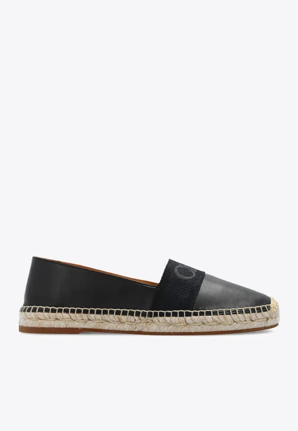 Chloé Womens Chloe Isla Logo-embossed Leather Espadrilles In