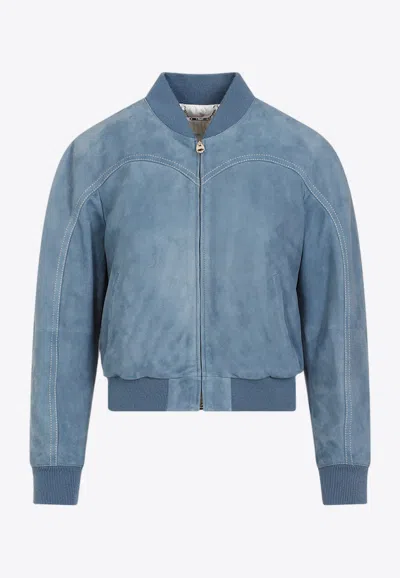 Chloé Chloe Bomber Jacket Women In Blue