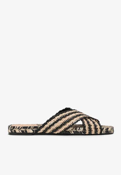 CASTAÃ±ER PALMERA CRISS-CROSSED STRAPS SLIDES 