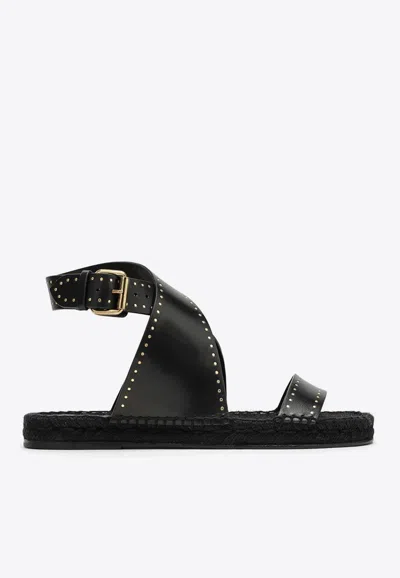 Isabel Marant Studed Leather Espadrilles In Black