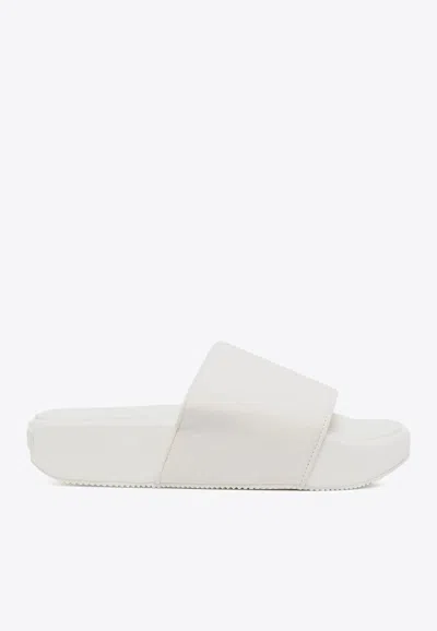 ADIDAS ORIGINALS Y-3 LEATHER FLATFORM SLIDES 