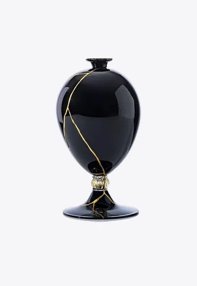 Venini Veronese Kintsugi Vase With Gold Detail In Black