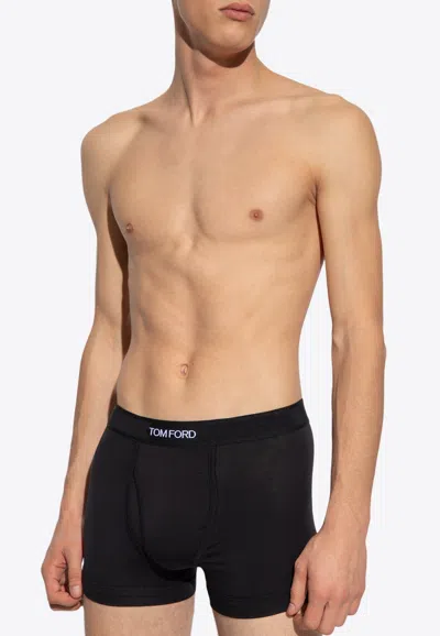 Tom Ford Cotton Boxer Briefs With Logo Band In Black