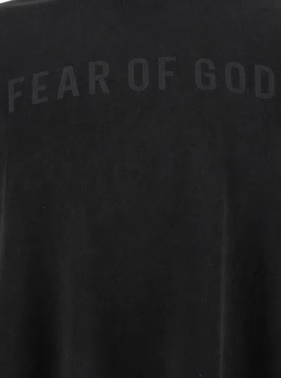 Fear Of God 'eternal' Black Crewneck T-shirt With Tonal Embroidery On The Front And Logo Patch On The Rear In Black