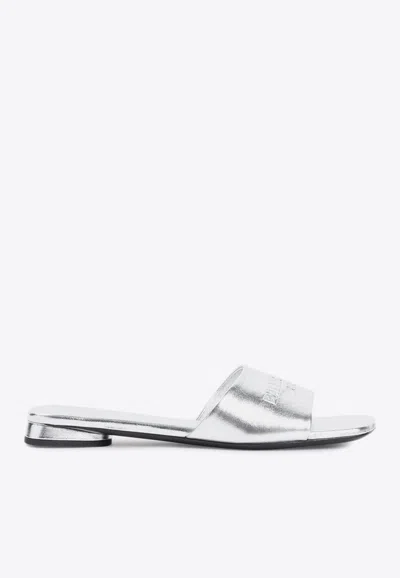 Balenciaga Duty Free Slides In Silver