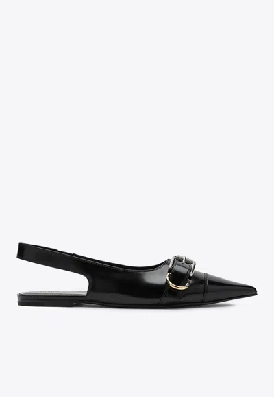 Givenchy Voyou Slingback Ballerina Flat With Pointed Toe In Black
