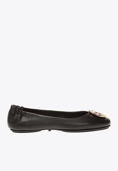 Tory Burch Claire Leather Ballet Flats In Black
