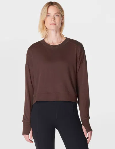 Sweaty Betty After Class Crop Sweatshirt In Brown