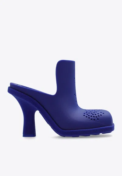 Burberry X Harrods Exclusive Rubber Highland Heeled Mules 90 In Blue