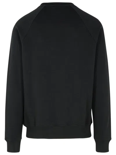 Balmain Logo Printed Cotton Sweatshirt In Black
